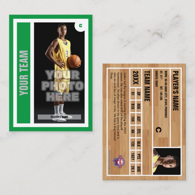 Contato Cartão de Comércio de Basquete Personalizado - Kel (Frente/Verso)