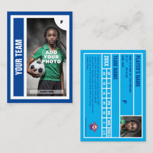 Contato Cartão de Comércio de Futebol (Azul) - Adicione se