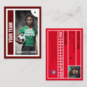 Contato Cartão de Comércio de Futebol (Vermelho Escuro) -