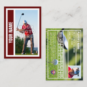 Contato Cartão de Comércio de Golfe Personalizado - Vermel