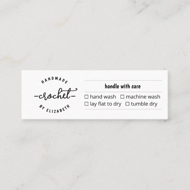 Contato Cartão de Cuidados para o Knit Crochet Homemade Ma (Frente)