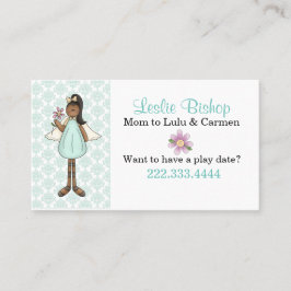 Contato Cartão de Data de Reprodução da Mamãe Angel Étnica