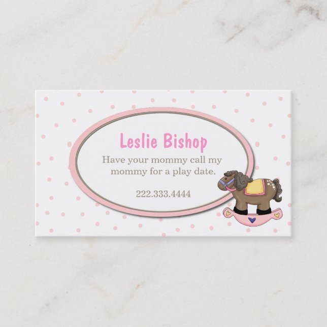 Contato Cartão de Data de Reprodução para bolinhas e Caval (Frente)