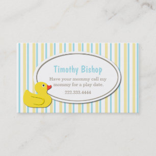 Contato Cartão de data Ducky de borracha do jogo