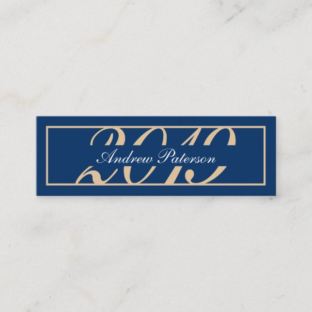 Contato Cartão de graduação clássico de ouro azul legante (Frente)