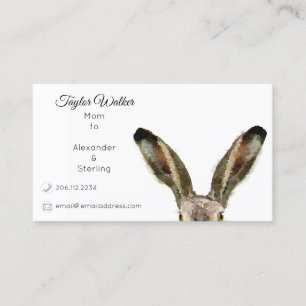 Contato Cartão de Mamãe Coelhinho Bunny Watercolor Fofo