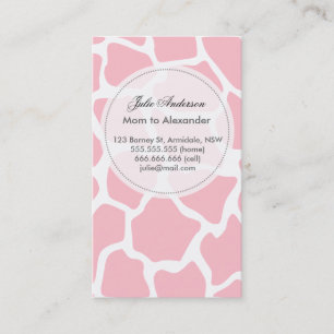 Contato Cartão de mamãe girafa personalizado