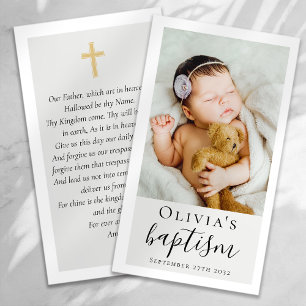 Contato Cartão de Oração Baptism Photo Keepsasawn