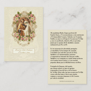 Contato Cartão de Oração Católica de Casamento Espanhol