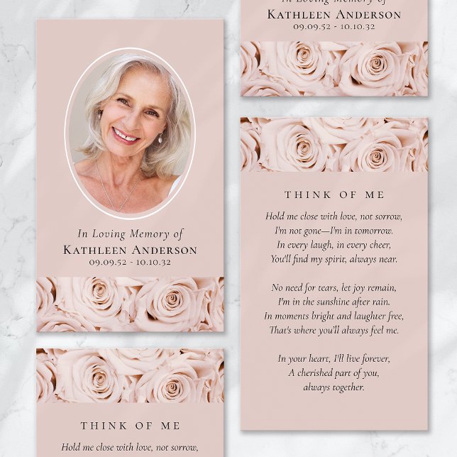 Contato Cartão de Oração Memorial de Rosas Rosa Oval (Criador carregado)