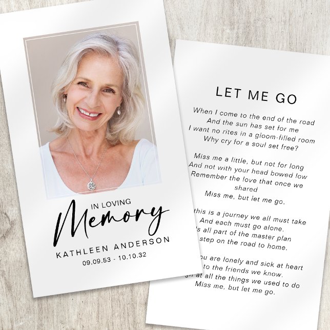 Contato Cartão de Oração Memorial | Na Memória Amante (Criador carregado)