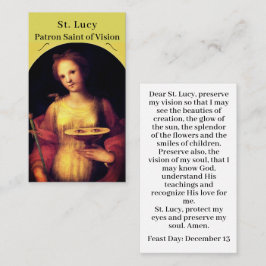 Contato Cartão de Oração Personalizável da Lucy do santo