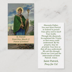 Contato Cartão de Oração Saint Patrick