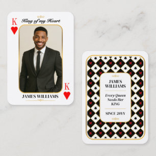 Contato Cartão de Poker Personalizado, Rei do Meu Coração