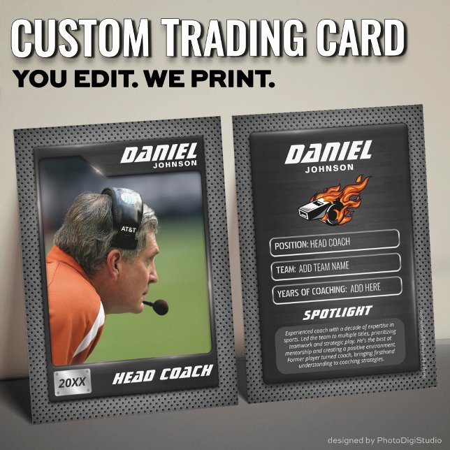 Contato Cartão de Treinamento Personalizado, Cartão de Dis (Best Coach Ever, Personalized Coach Trading Card, Custom Coach Player Card)