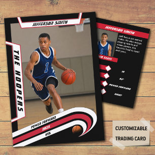Contato Cartão de Troca de Basquete em Vermelho Preto Vibr