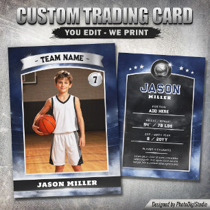 Contato Cartão de Troca de Basquete Personalizado Azul Pra