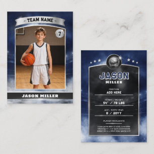 Contato Cartão de Troca de Basquete Personalizado Azul Pra