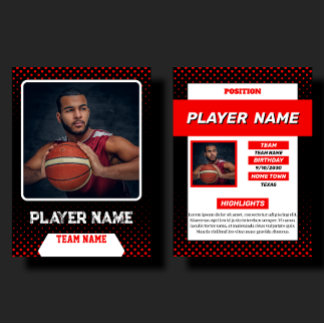 Contato Cartão de Troca de Basquete Vermelho Personalizado