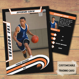 Contato Cartão de Troca de Basquetebol em Laranja Vibrante