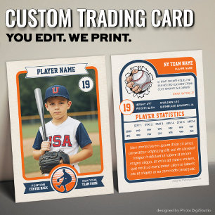 Contato Cartão de Troca de Beisebol Customizado Vintage, E