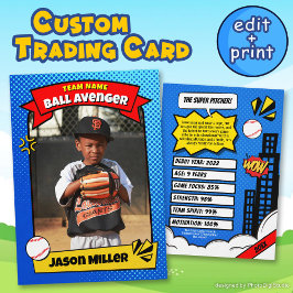 Contato Cartão de Troca de Beisebol Personalizado, Cartão 