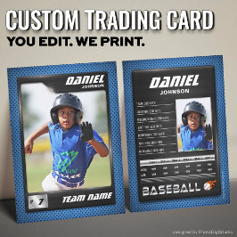 Contato Cartão de Troca de Beisebol Personalizado, Estatís