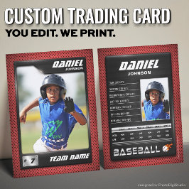 Contato Cartão de Troca de Beisebol Personalizado, Estatís
