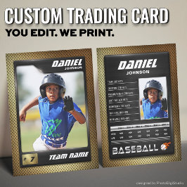 Contato Cartão de Troca de Beisebol Personalizado, Estatís