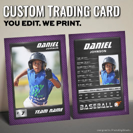 Contato Cartão de Troca de Beisebol Personalizado, Estatís
