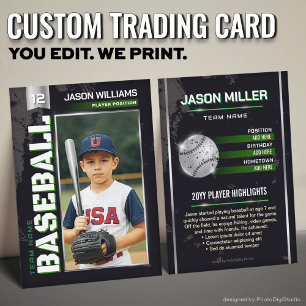 Contato Cartão de Troca de Beisebol Personalizado, Jogador
