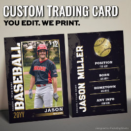 Contato Cartão de Troca de Beisebol Personalizado, Jogador