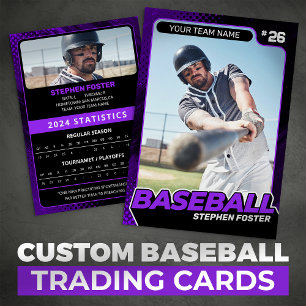 Contato Cartão de Troca de Beisebol Pro Purple & Black Per