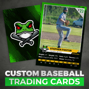 Contato Cartão de Troca de Beisebol Verde Foto Logo de Bei
