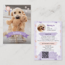 Cartão de Troca de Foto de Pet, Código QR de Cão d