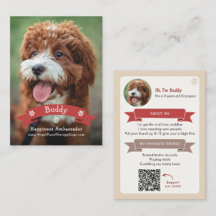 Contato Cartão de Troca de Foto de Pet com Código QR de Cã