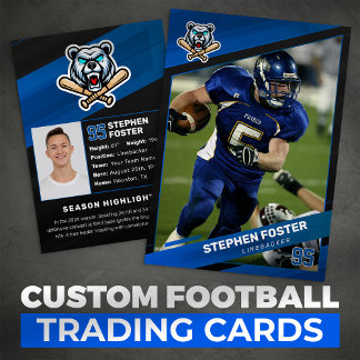 Contato Cartão de Troca de Futebol Blue & Black Logotipo P