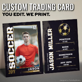 Contato Cartão de Troca de Futebol Personalizado, Azul Ver