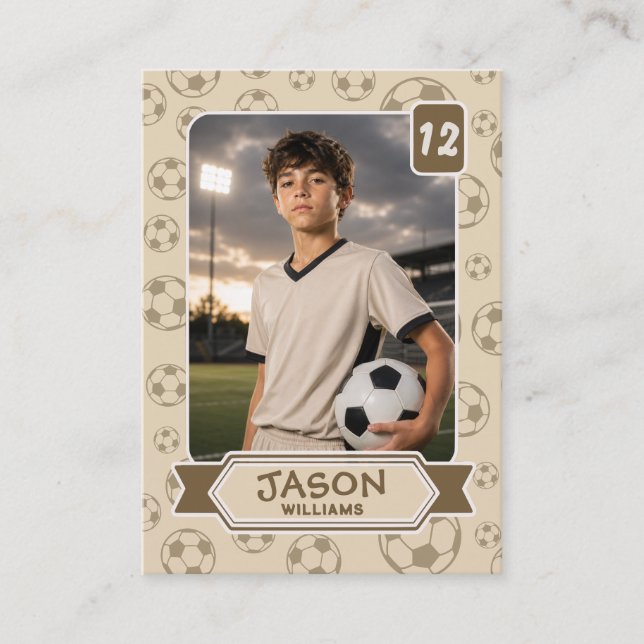 Contato Cartão de Troca de Futebol Personalizado, Cores Ed (Frente)