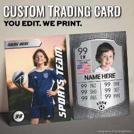 Contato Cartão de Troca de Futebol Personalizado, Jogador