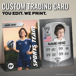 Contato Cartão de Troca de Futebol Personalizado, Jogador