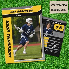 Contato Cartão de Troca de Jogador de Lacrosse de Metal Am