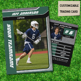 Contato Cartão de Troca de Jogador de Lacrosse de Metal Ve