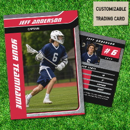 Contato Cartão de Troca de Jogador de Lacrosse de Metal Ve