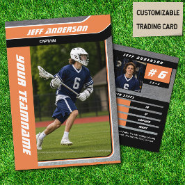 Contato Cartão de Troca de Jogador de Lacrosse em Metal La