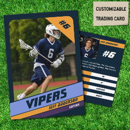 Contato Cartão de Troca de Jogador de Lacrosse em Violeta