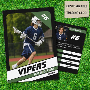 Contato Cartão de Troca de Jogador de Lacrosse Verde Vibra