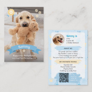 Contato Cartão de Troca de Pet com Foto, Código QR Therapy