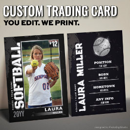 Contato Cartão de Troca de Softbol Personalizado, Cartão d