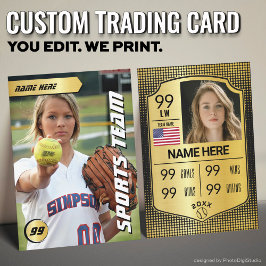 Contato Cartão de Troca de Softbol Personalizado, Jogador